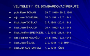 Velitelé 311. čs bombardovací perutě