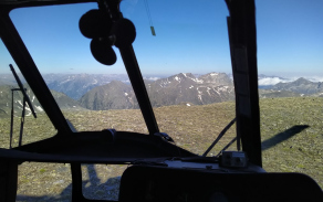Výhled z kabiny vrtulníku Mi-171Š