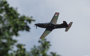 Z výcviku aktivní zálohy - kasárna Vícenice - turbovrtulový letoun Pilatus PC-9M (Slovinsko)